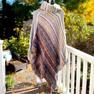 Cejon Multicolor Fringed Poncho